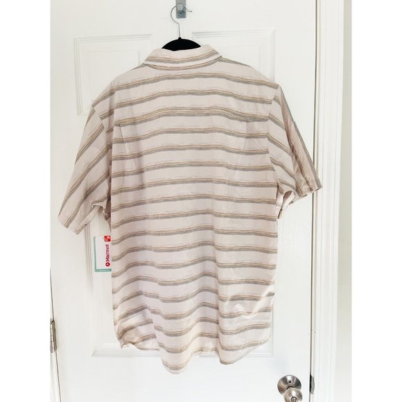 NWT Marmot Beacon Hill Short-Sleeve Woven Shirt- Moonbeam - Picture 3 of 6